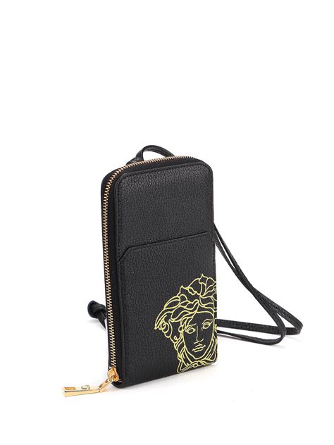 versace medusa head wallet|Versace leather wallet strap.